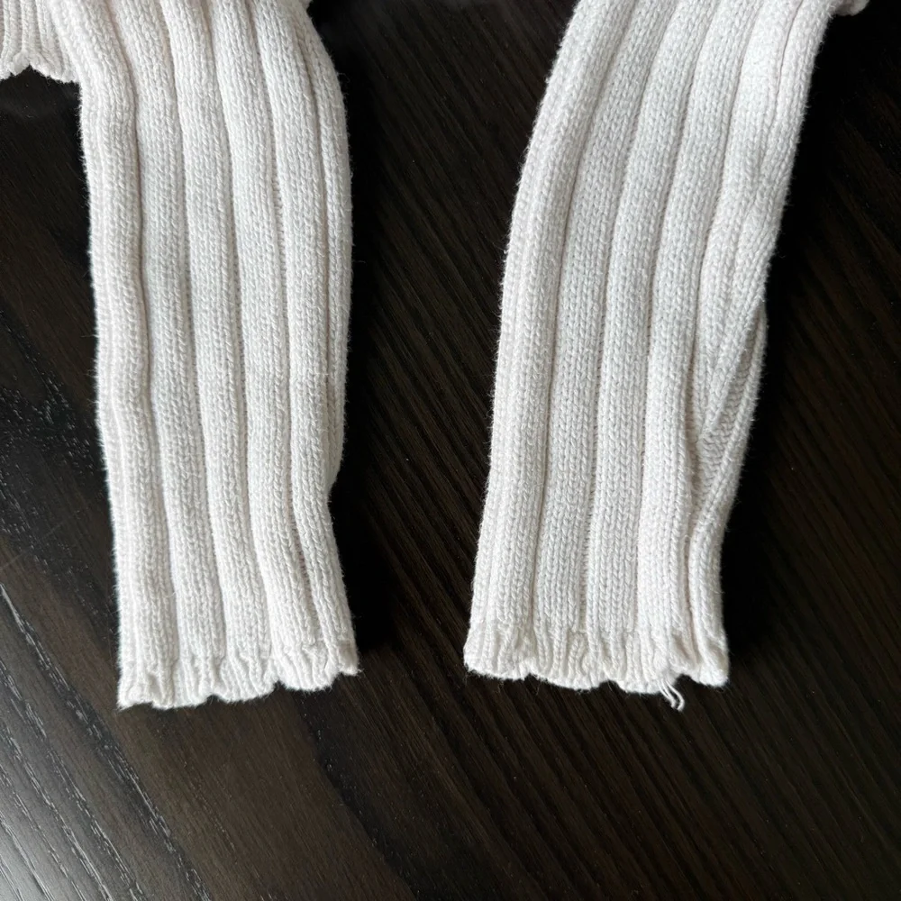Art Class Cream Ribbed Knit Girls Cardigan Medium (8)